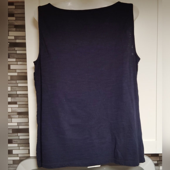 Talbots Eyelet Sleeveless Blouse Sz-M - Picture 3 of 4
